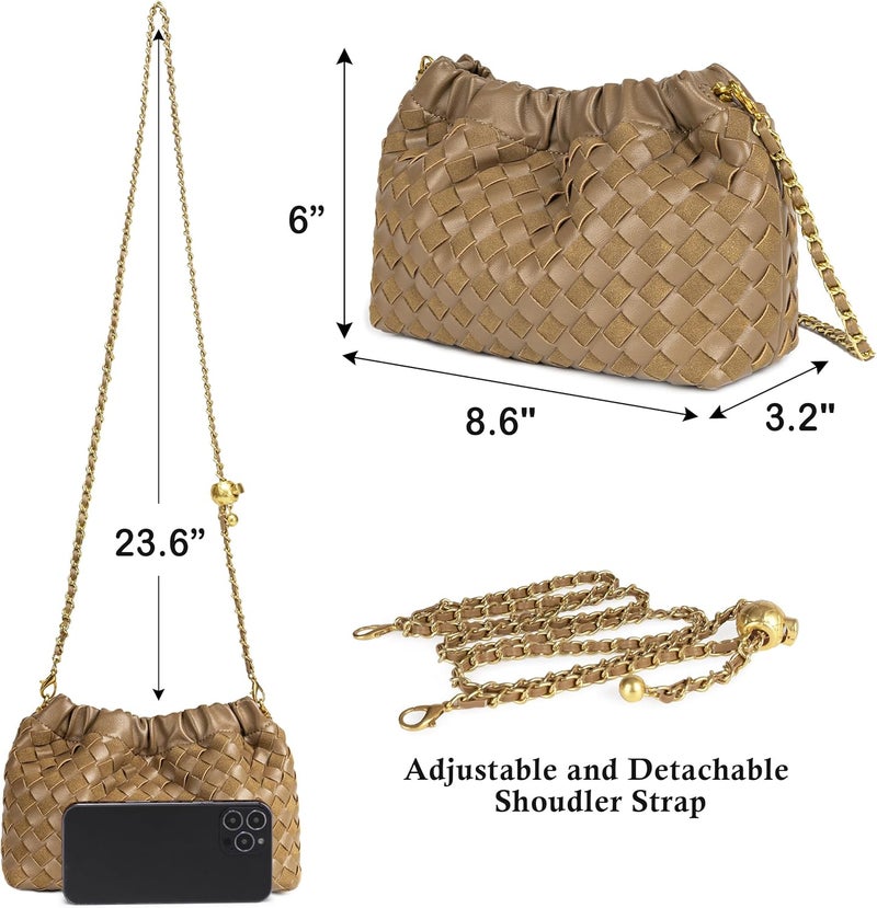 Joryin Woven Women's Crossbody Bag & Evening Purse, Trendy Dumpling Clutch & Hobo Cloud Shoulder Bag Trendy Dumpling Clutch - Image 5
